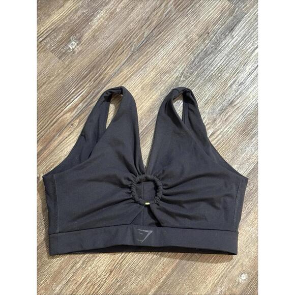 Gymshark Whitney Simmons Blk Quiet Luxury Minimalist Athleisure Mesh Sports Bra - Picture 1 of 15